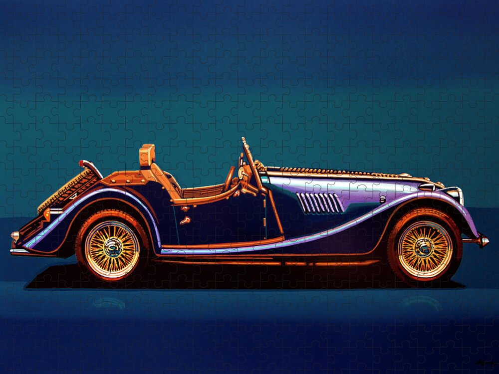 Morgan Roadster Jigsaw Puzzle featuring the painting Morgan Roadster 2004 Painting by Paul Meijering