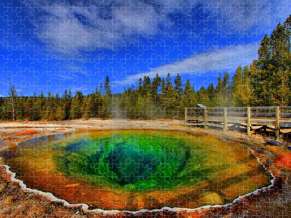 Monring Glory Pool Jigsaw Puzzle featuring the photograph Morning Glory by Adam Jewell