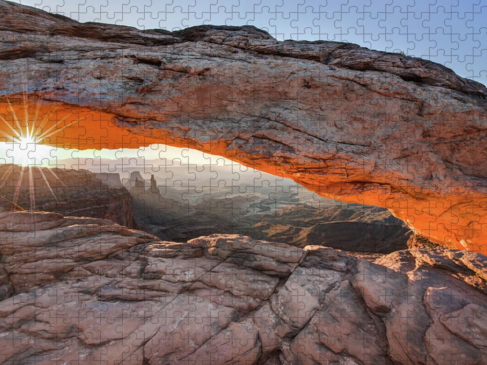America Jigsaw Puzzle featuring the photograph Morning Glory - Mesa Arch - Canyonlands National Park by Gregory Ballos