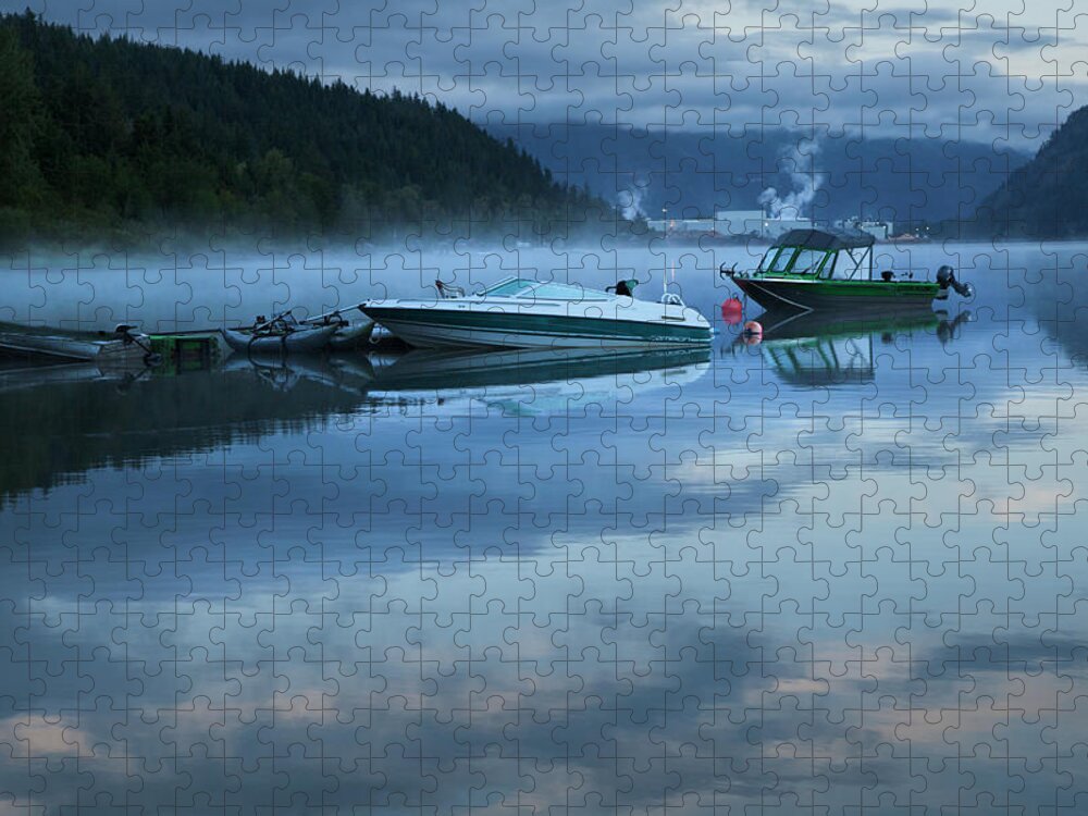 Theresa Tahara Jigsaw Puzzle featuring the photograph Morning Mist Adams Lake by Theresa Tahara