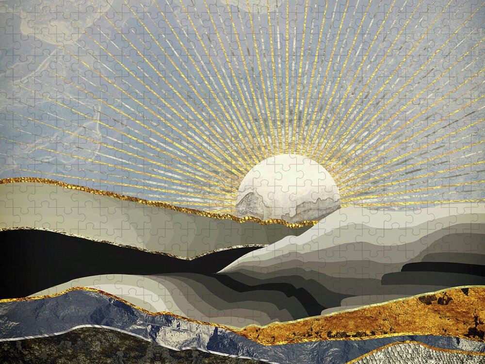 Morning Jigsaw Puzzle featuring the digital art Morning Sun by Katherine Smit