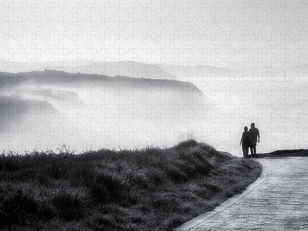 Walk Jigsaw Puzzle featuring the photograph Morning Walk With Sea Mist by Mikel Martinez de Osaba