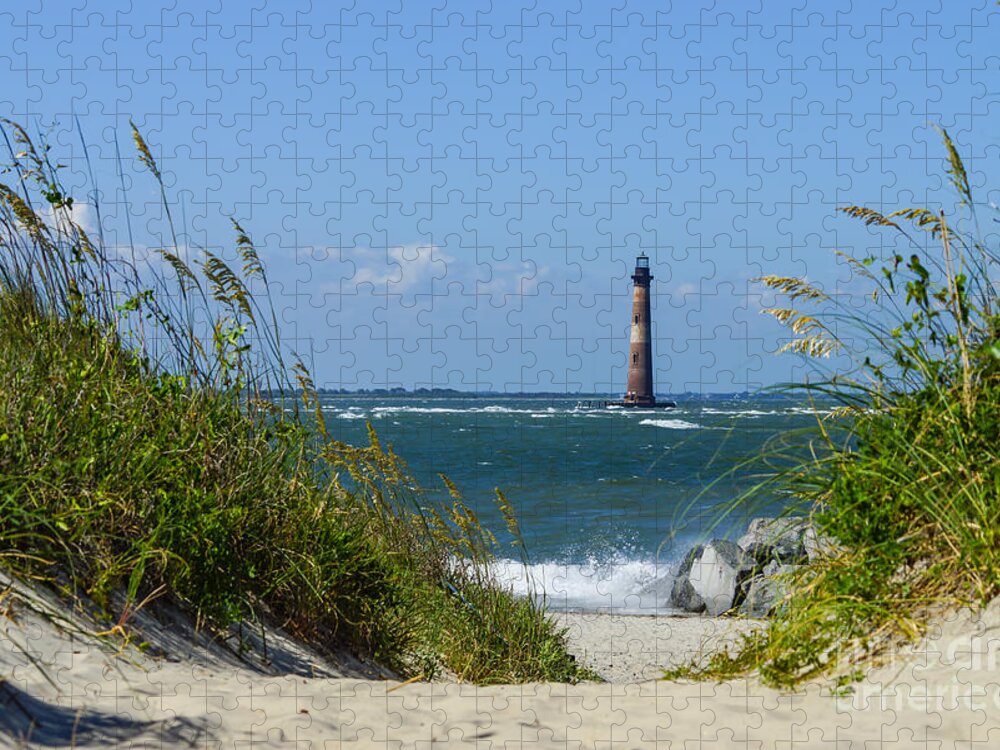 Folly Beach Jigsaw Puzzle featuring the photograph Morris Island Lighthouse Walkway by Jennifer White