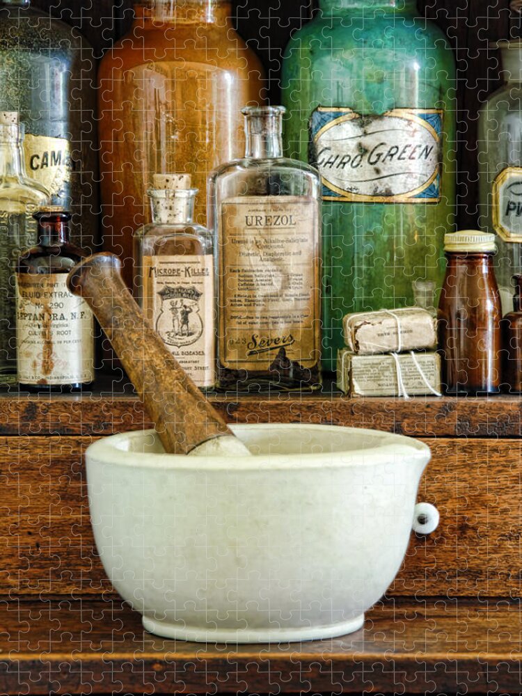 Mortar Jigsaw Puzzle featuring the photograph Mortar and Pestle by Jill Battaglia