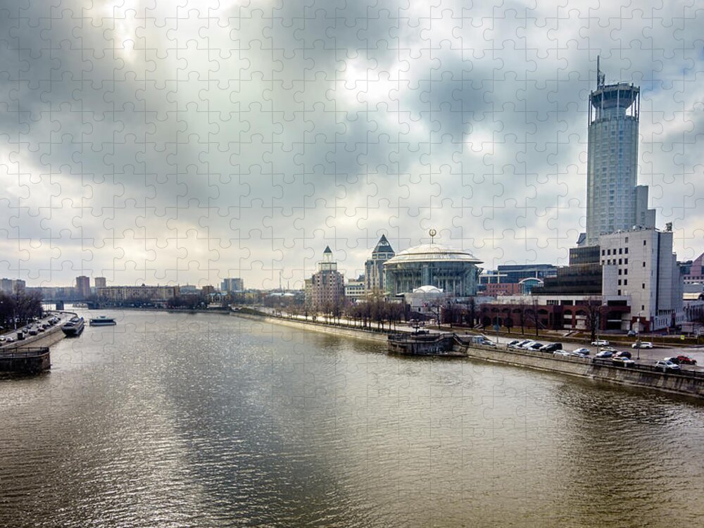 Moscow Jigsaw Puzzle featuring the photograph Moscow River by Alexey Stiop