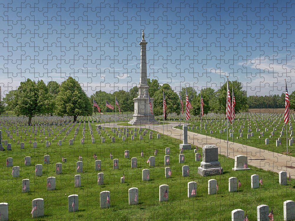 Mound City National Cemetery Jigsaw Puzzle featuring the photograph Mound City National Cemetery 2 by Susan Rissi Tregoning