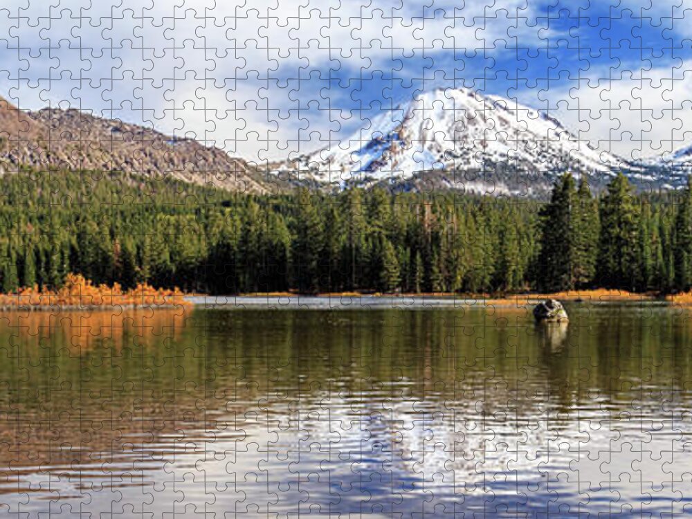 Mount Lassen Jigsaw Puzzle featuring the photograph Mount Lassen Autumn Panorama by James Eddy