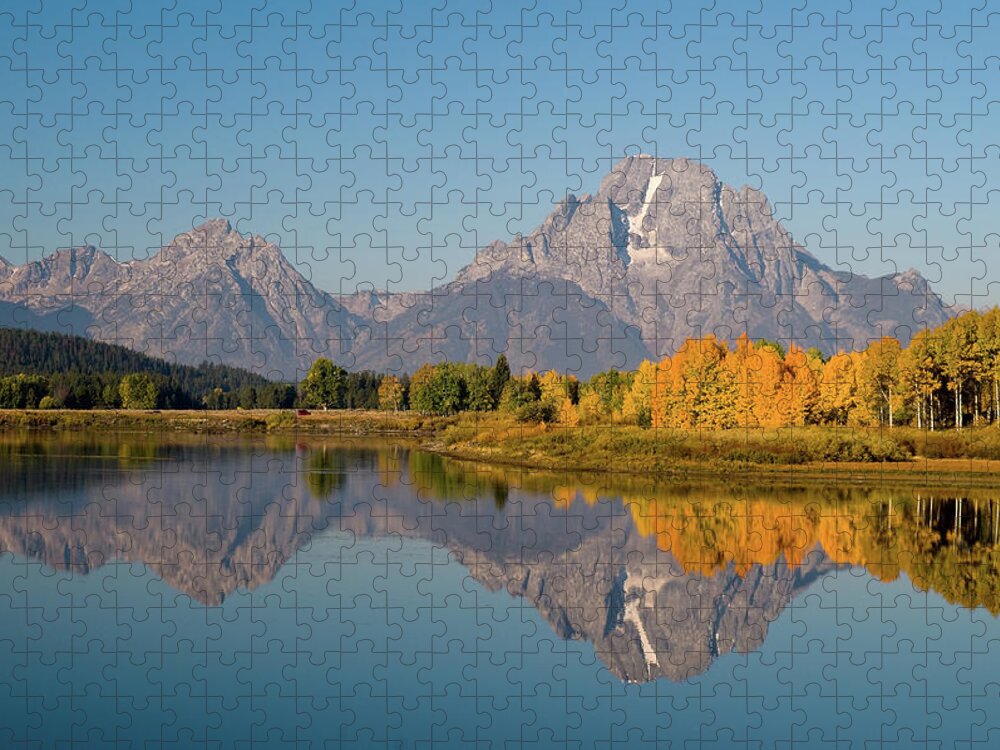 Grand Tetons Jigsaw Puzzle featuring the photograph Mount Moran by Steve Stuller