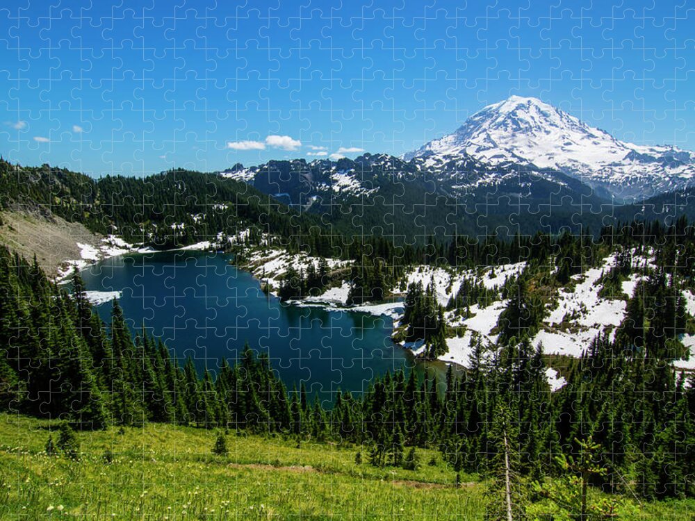 Hike Jigsaw Puzzle featuring the photograph Mount Rainier and Eunice Lake by Pelo Blanco Photo