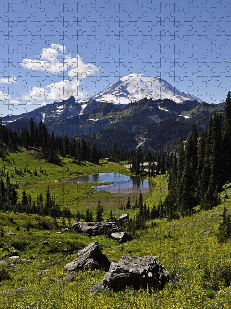 Colorful Jigsaw Puzzle featuring the photograph Mount Rainier by Pelo Blanco Photo