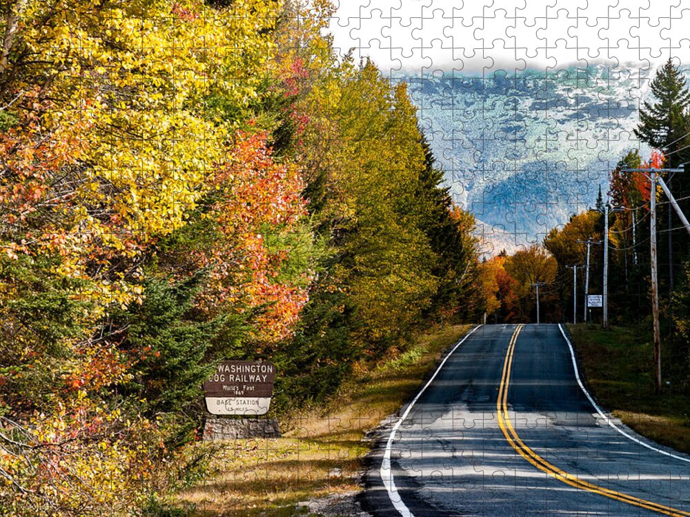 Snowliage Jigsaw Puzzle featuring the photograph Mount Washington in autumn by Jeff Folger