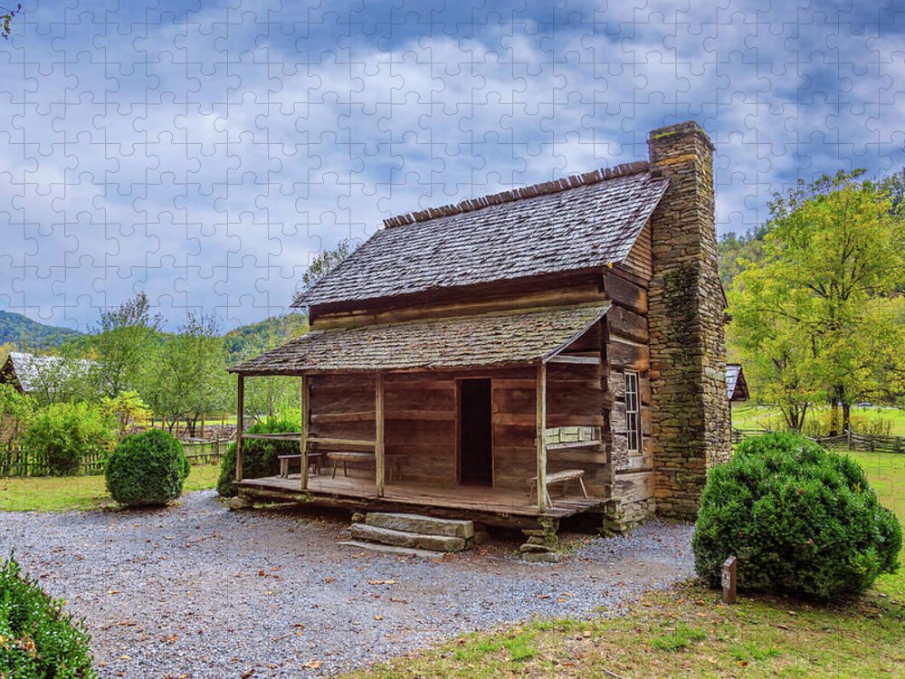 North Jigsaw Puzzle featuring the photograph Mountain Cabin by Tim Stanley