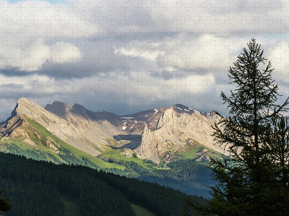 Mountain Landscape Jigsaw Puzzle featuring the photograph Mountain landscape before the rainfall - French Alps by Paul MAURICE