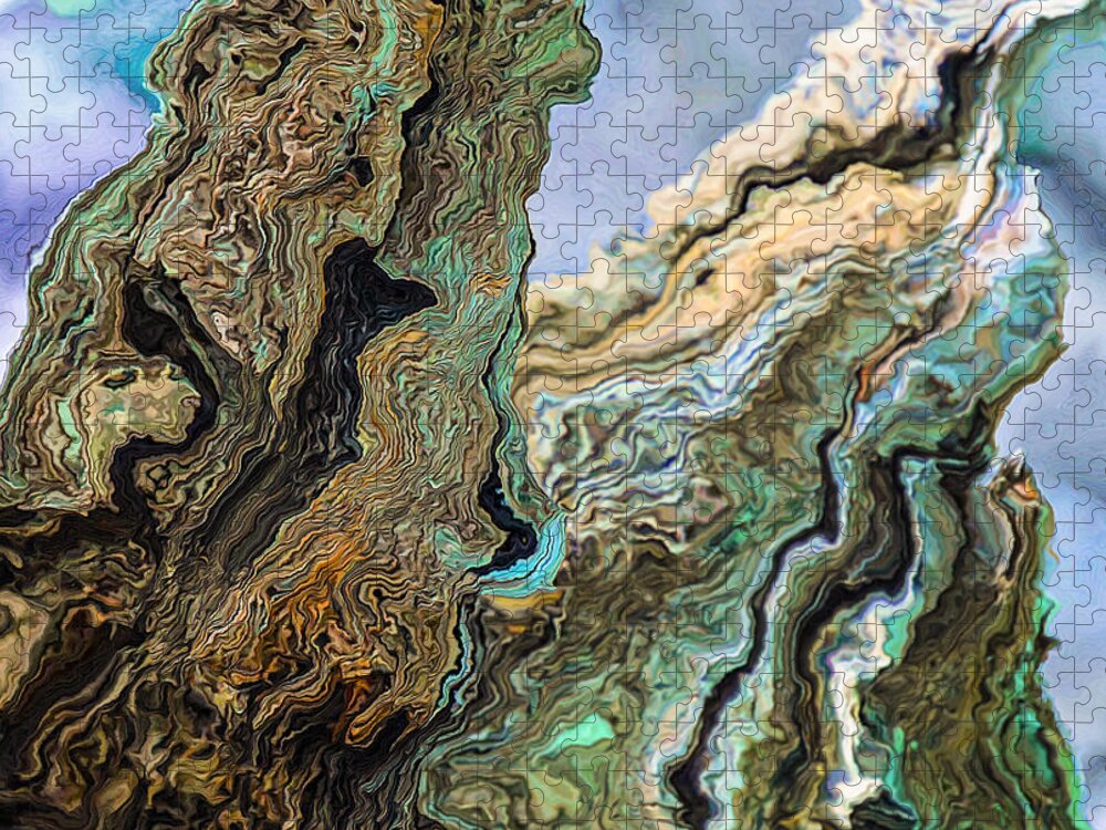 Mountain Jigsaw Puzzle featuring the digital art Mountain Majesty by Lynellen Nielsen