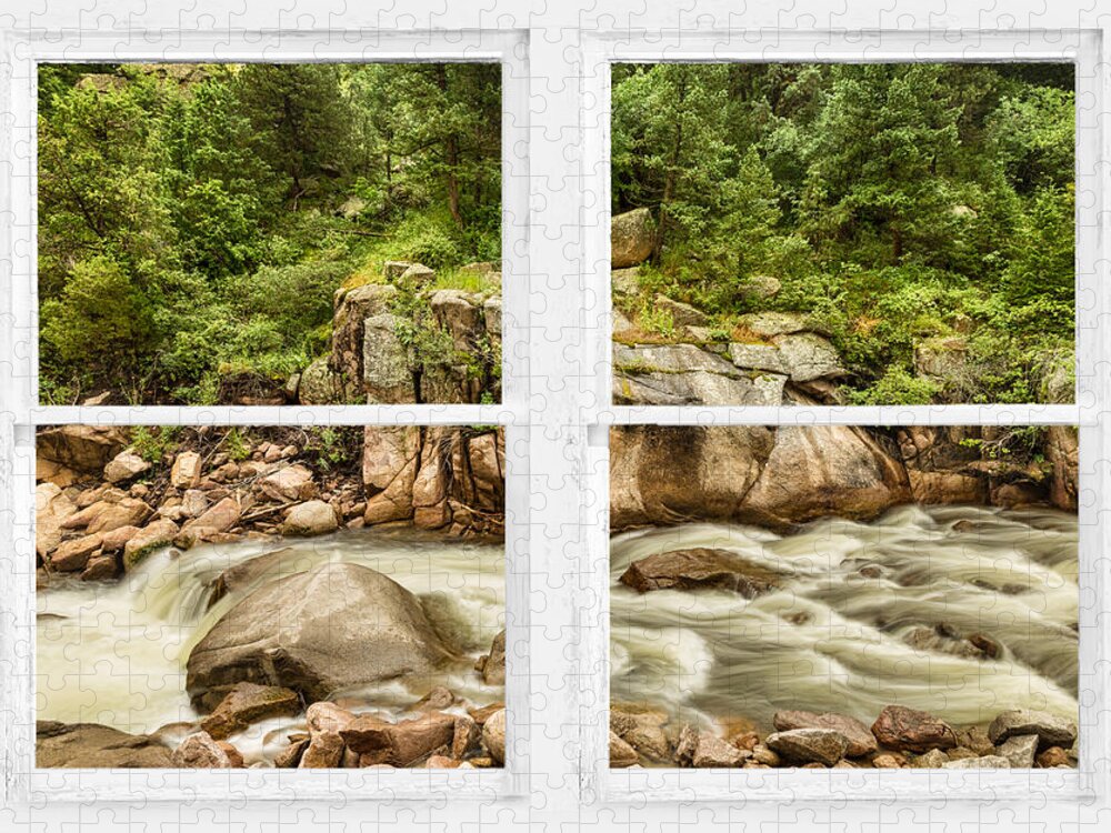 Stream Jigsaw Puzzle featuring the photograph Mountain Stream Whitewash Window View by James BO Insogna