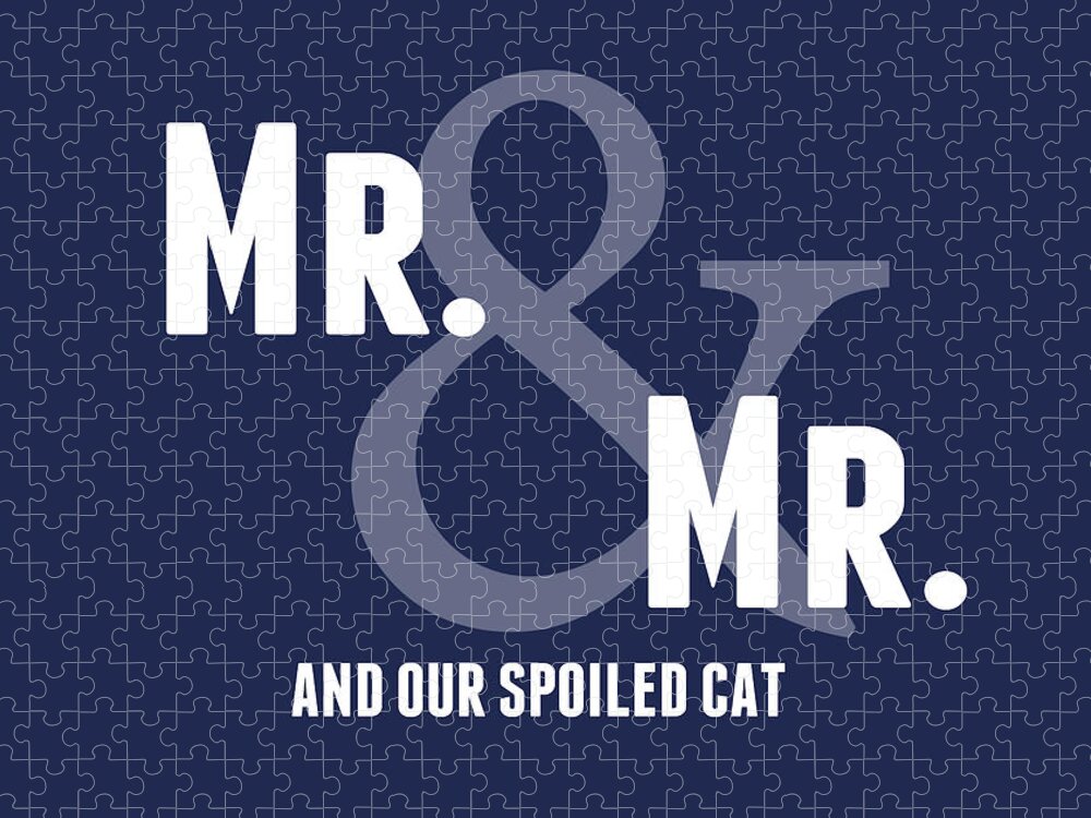 Mr And Mr Jigsaw Puzzle featuring the digital art Mr and Mr and Cat by Linda Woods
