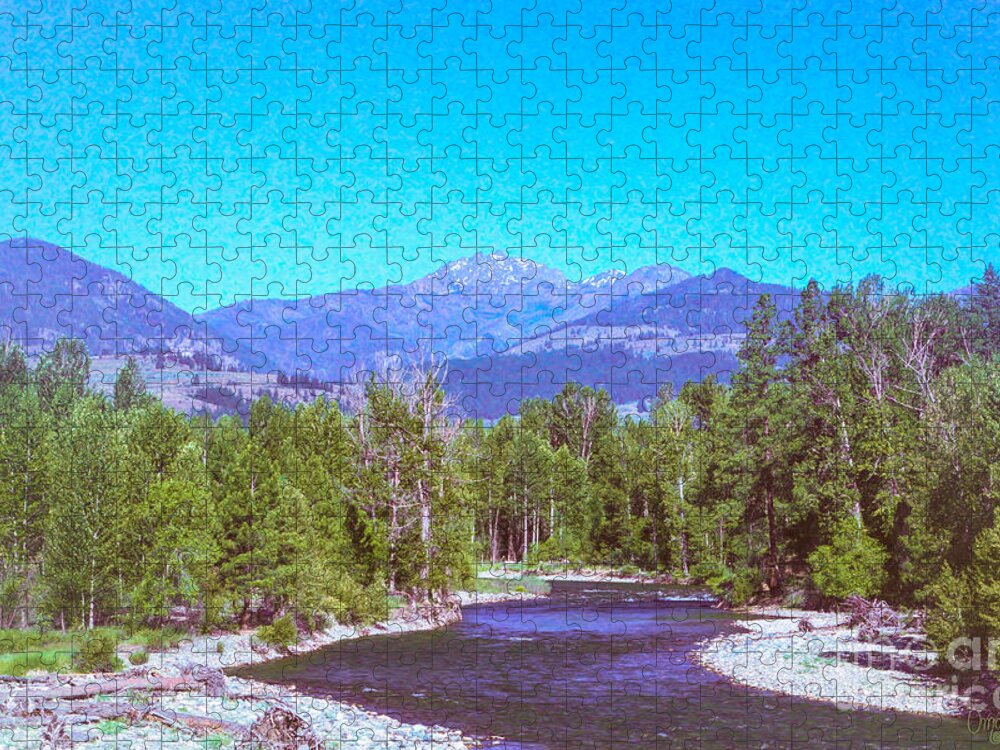 2015 Jigsaw Puzzle featuring the photograph Mt Gardner View Landscape At The Hotel Rio Vista in Winthrop by by Omaste Witkowski
