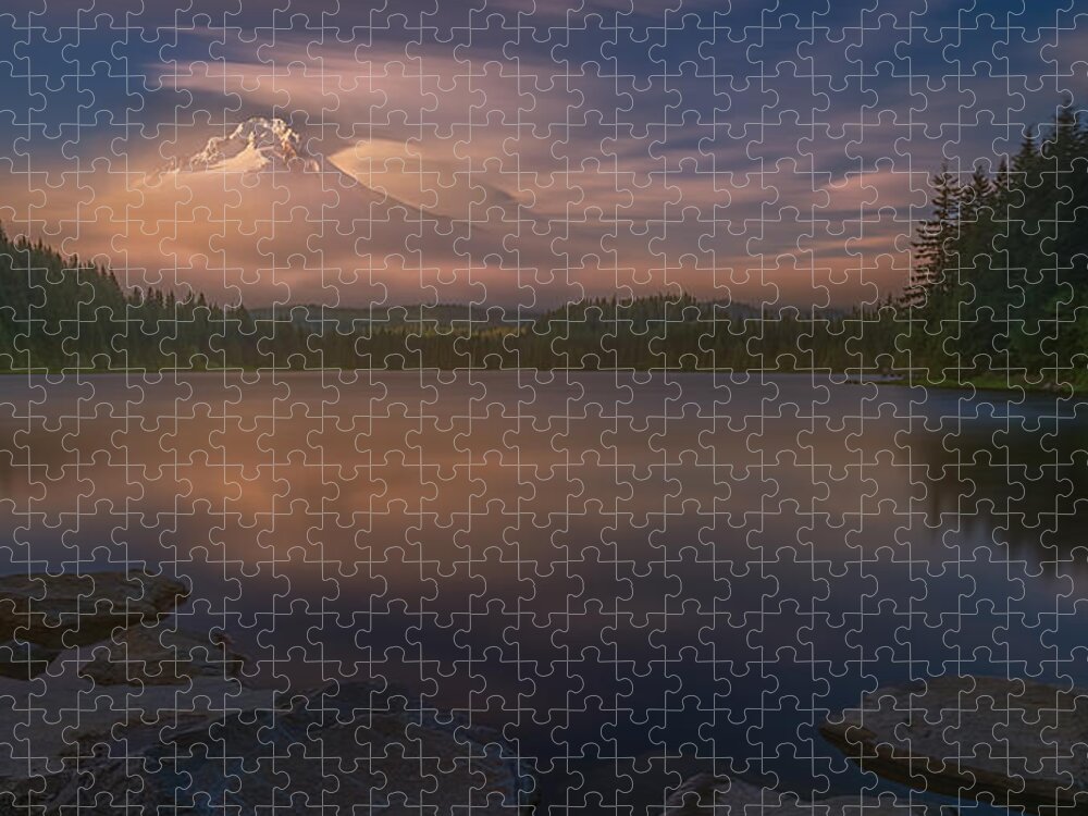 Mt Hood Jigsaw Puzzle featuring the photograph Mt Hood - Cloudy by Frank Delargy