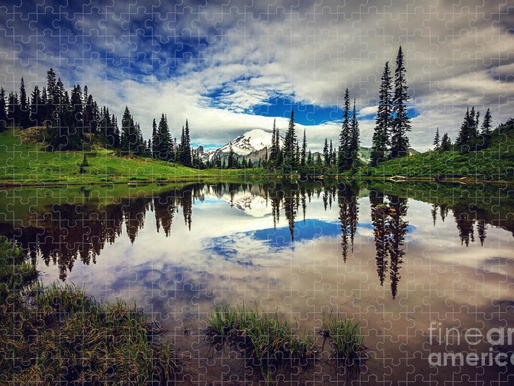 Mountain Jigsaw Puzzle featuring the photograph Mt Rainier Reflections by Joan McCool