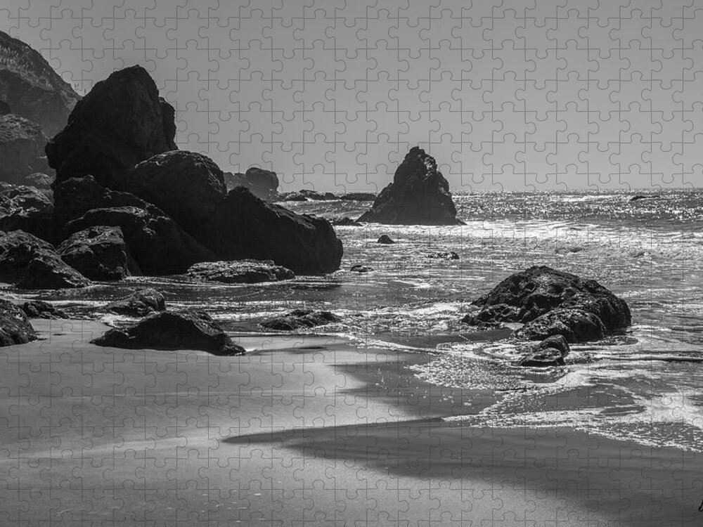Marin Jigsaw Puzzle featuring the photograph Muir Beach II BW by David Gordon