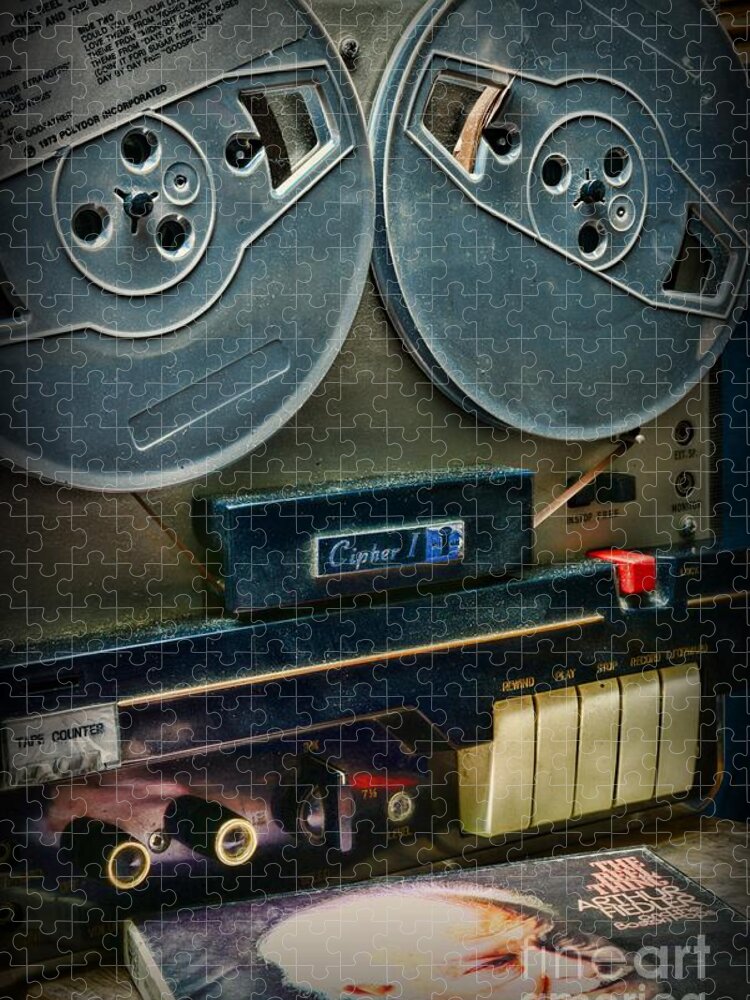 Paul Ward Jigsaw Puzzle featuring the photograph Music- Reel to Reel Tape Deck by Paul Ward