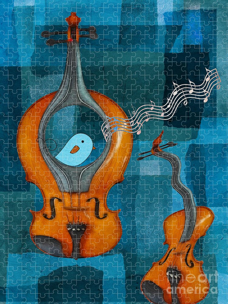 Music Jigsaw Puzzle featuring the digital art Musiko by Aimelle Ml