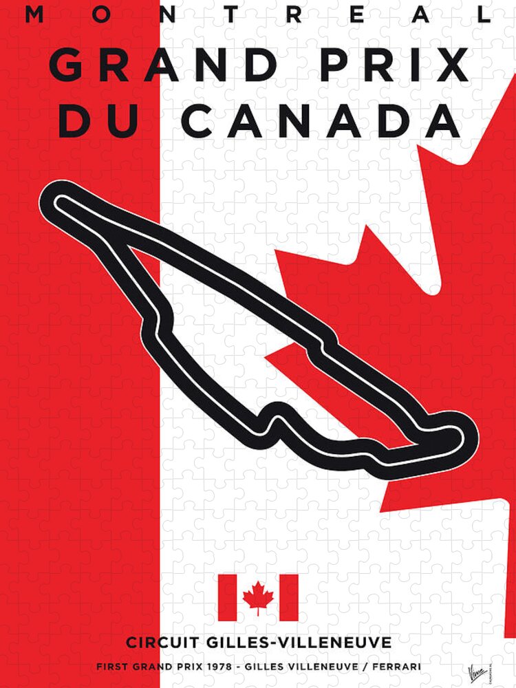 Limited Jigsaw Puzzle featuring the digital art My 1978 Grand Prix De Canada Minimal Poster by Chungkong Art