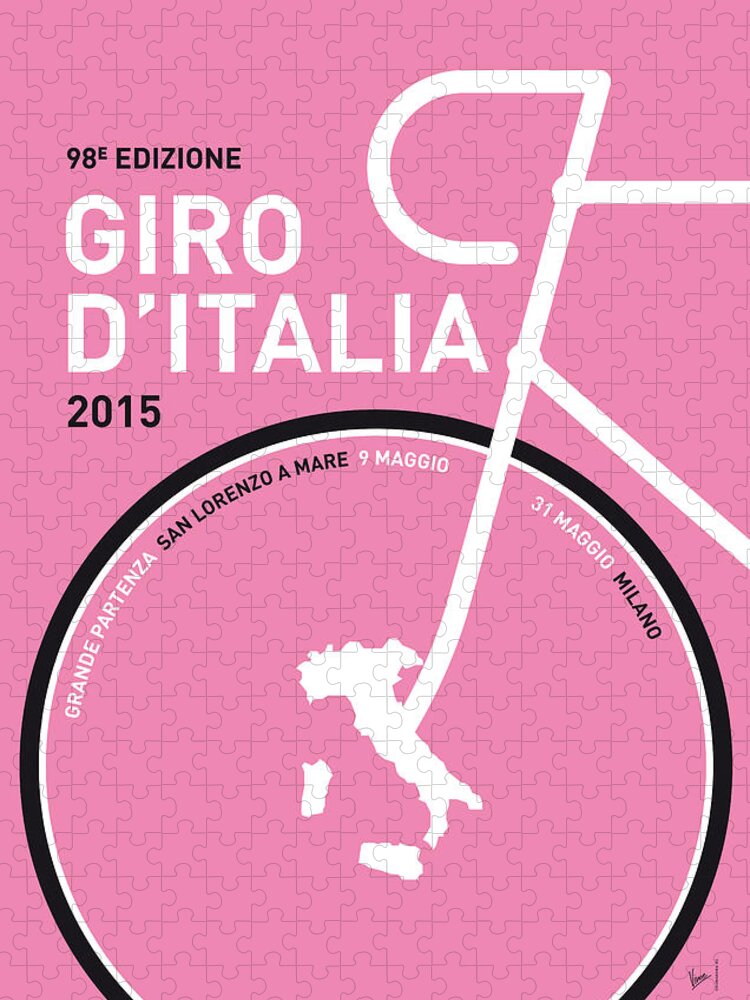 2015 Jigsaw Puzzle featuring the digital art My Giro D'italia Minimal Poster 2015 by Chungkong Art