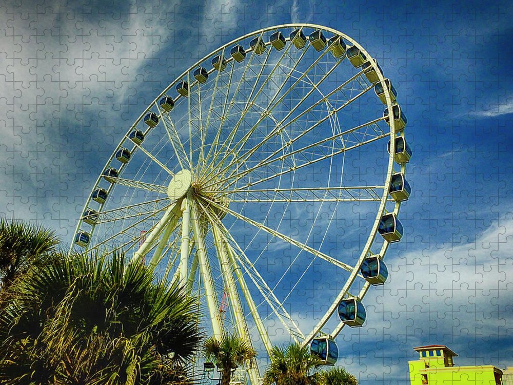 Myrtle Beach Jigsaw Puzzle featuring the photograph Myrtle Beach Skywheel by Bill Barber