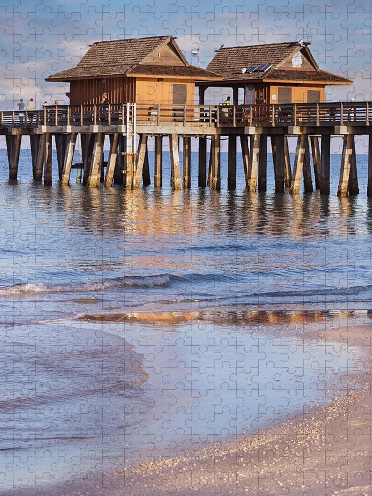 Pier Jigsaw Puzzle featuring the photograph Naples Beach Pier by Kim Hojnacki