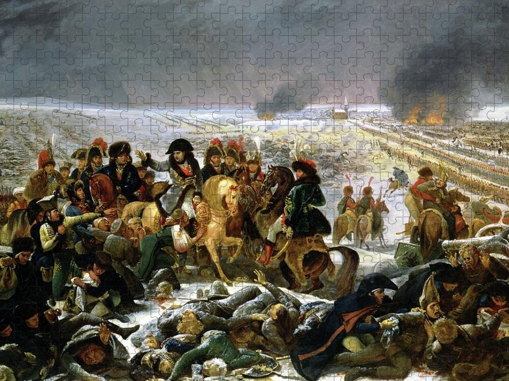 Napoleon Jigsaw Puzzle featuring the painting Napoleon at Eylau by Antoine Jean Gros
