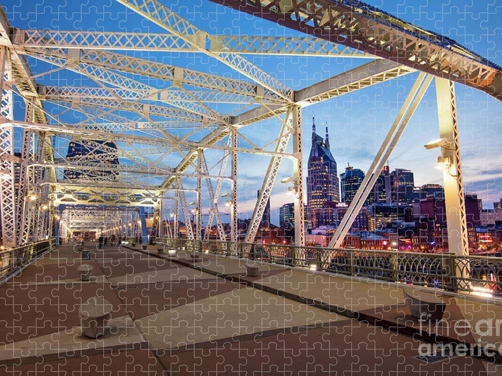 Nashville Jigsaw Puzzle featuring the photograph Nashville Bridge II by Brian Jannsen