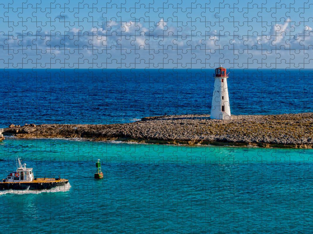 Lighthouse Jigsaw Puzzle featuring the photograph Nassau Harbor Lighthouse by Christopher Holmes