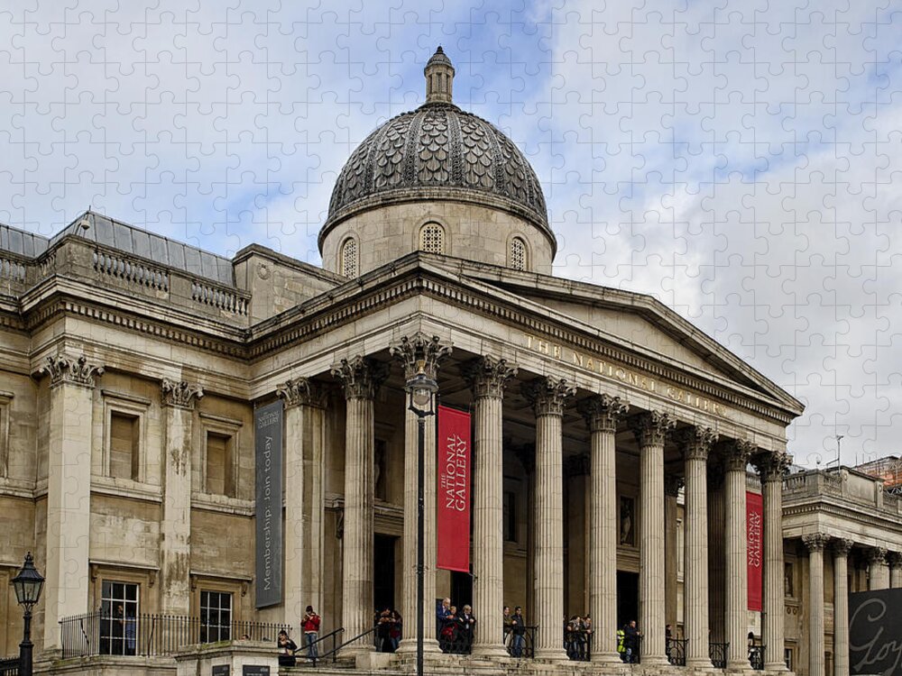 Gallery Jigsaw Puzzle featuring the photograph National Gallery London by Shirley Mitchell