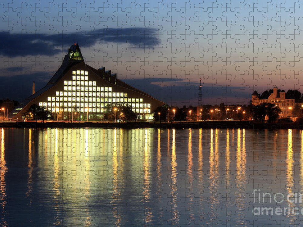 National Jigsaw Puzzle featuring the photograph National library of Latvia by Iryna Liveoak