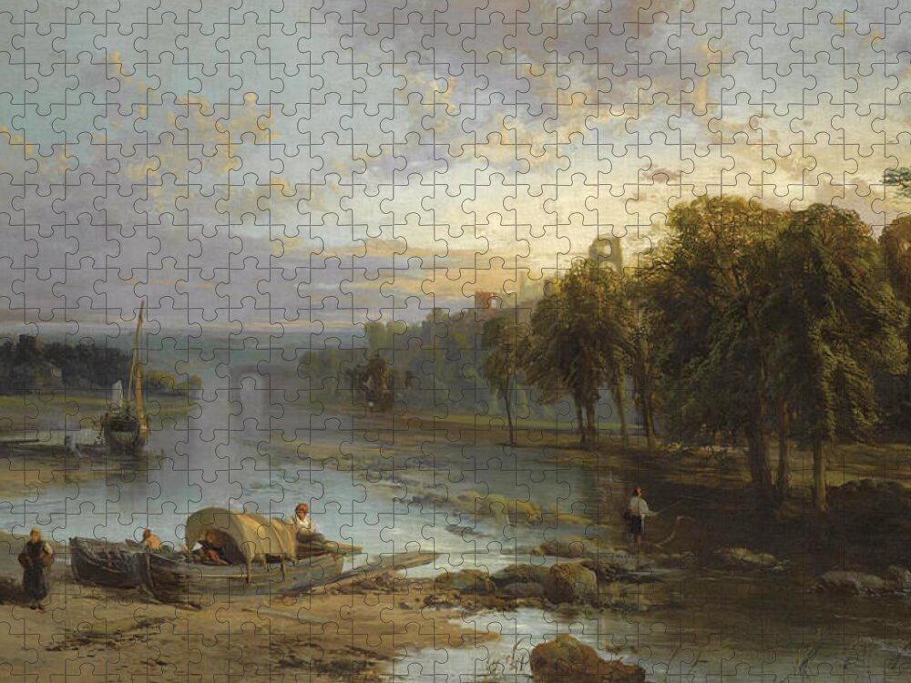 James Webb Jigsaw Puzzle featuring the painting Near Richmond. Yorkshire by James Webb