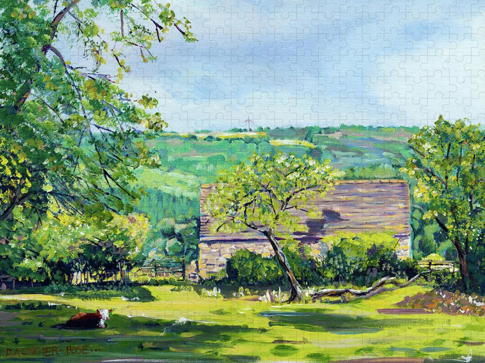 Acrylic Jigsaw Puzzle featuring the painting Near The Amberley Inn by Seeables Visual Arts