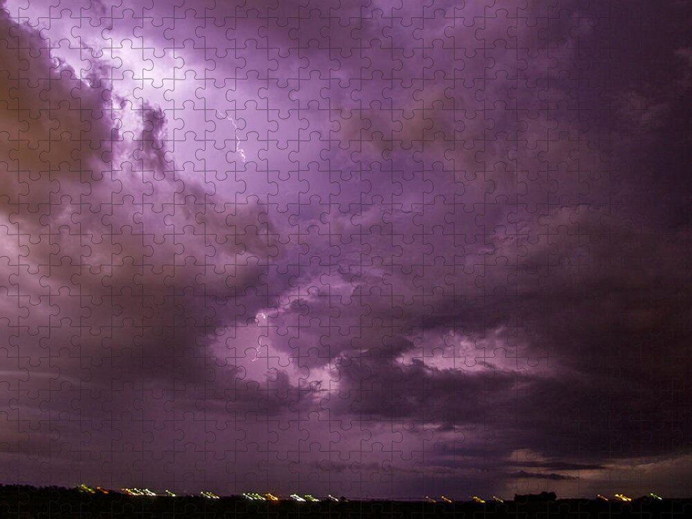 Nebraskasc Jigsaw Puzzle featuring the photograph Nebraska Night Thunderstorm Beast 001 by NebraskaSC