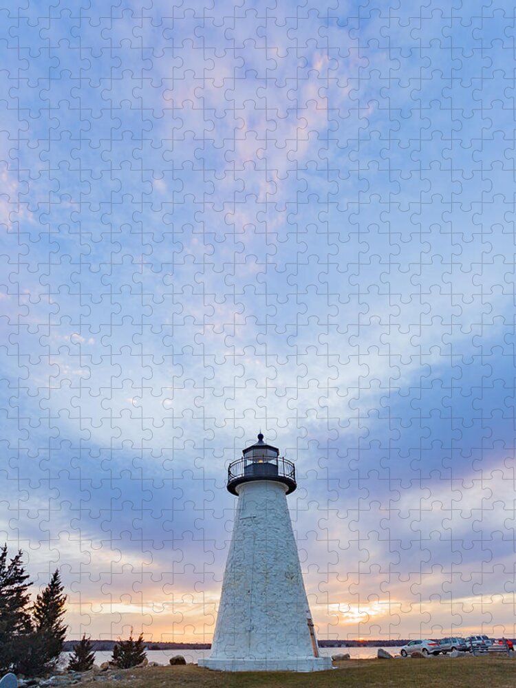 New England Jigsaw Puzzle featuring the photograph Ned's Point Sunset by Bryan Bzdula