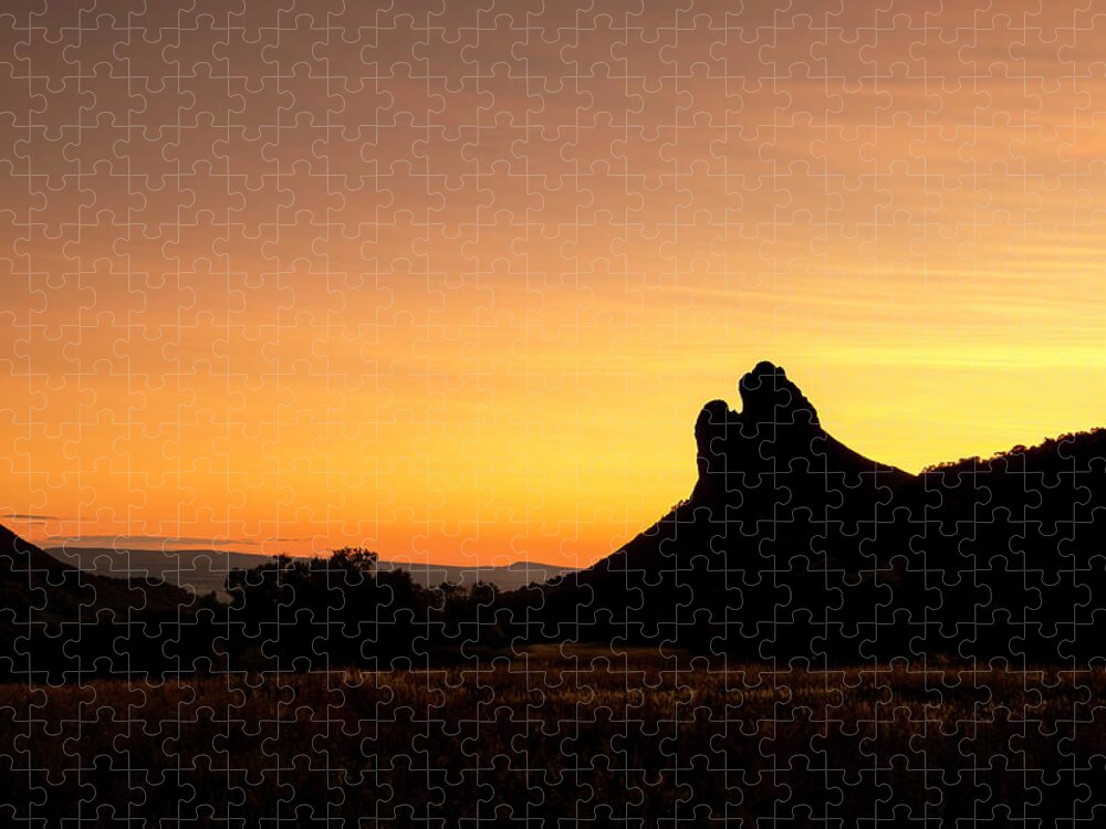 Sunset Jigsaw Puzzle featuring the photograph Needle Rock by Angela Moyer