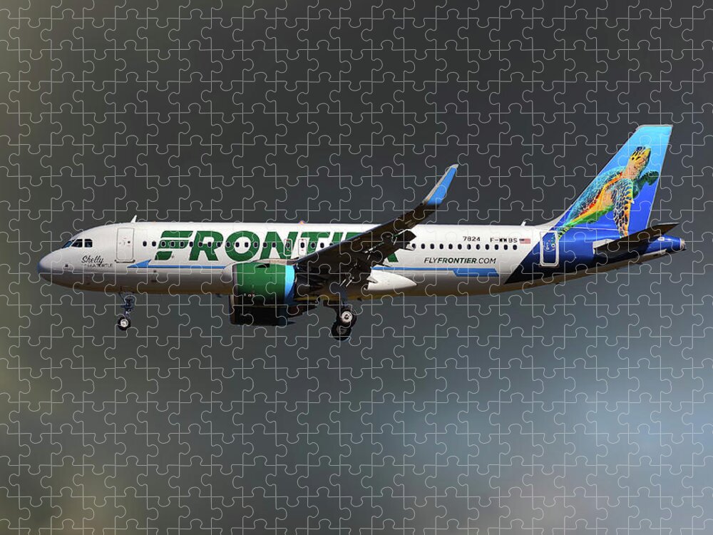 Neo Frontier Jigsaw Puzzle featuring the photograph NEO Frontier Airbus A320 by Smart Aviation