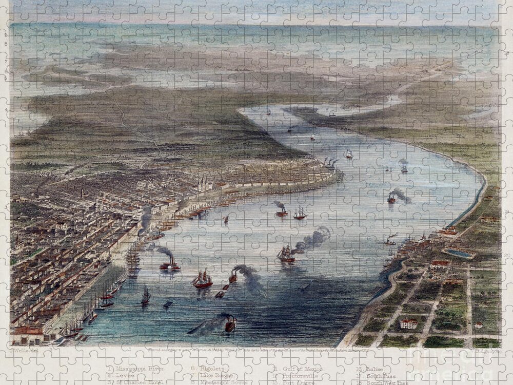 1863 Jigsaw Puzzle featuring the photograph New Orleans by Granger