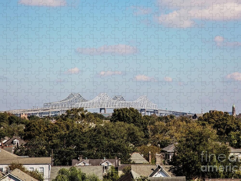 Highway Jigsaw Puzzle featuring the photograph New Orleans Twin Spans by Scott Pellegrin