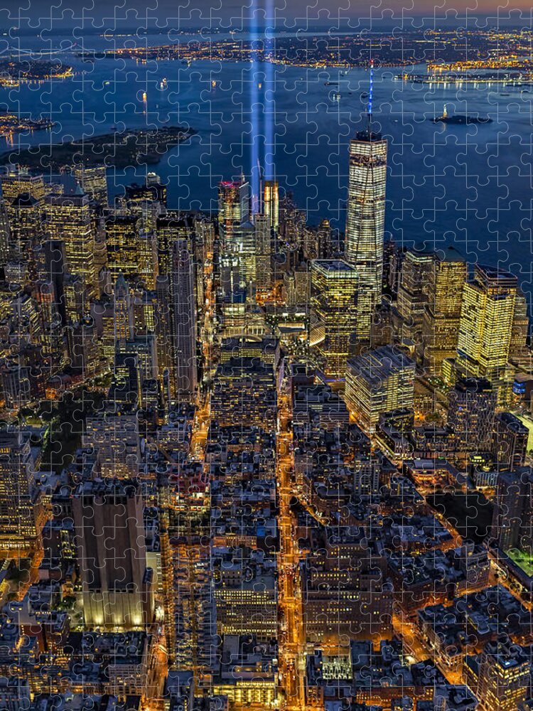 911 Memorial Jigsaw Puzzle featuring the photograph New York City Remembers September 11 - by Susan Candelario