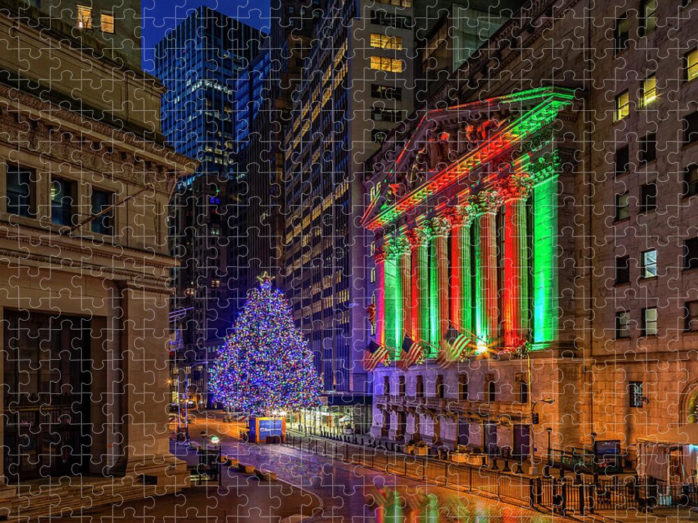 Wall Street Jigsaw Puzzle featuring the photograph New York City Stock Exchange Wall Street NYSE by Susan Candelario