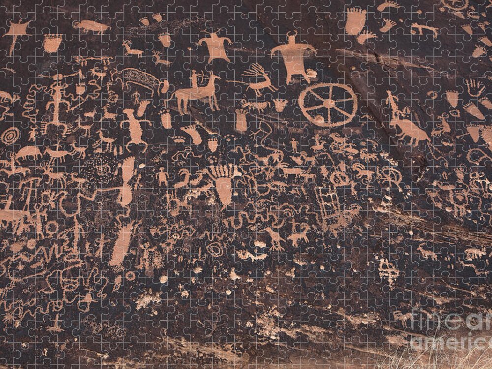 Newspaper Rock Jigsaw Puzzle featuring the photograph Newspaper Rock by Jim Garrison