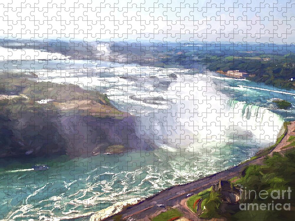 Niagara Horseshoe Falls Jigsaw Puzzle featuring the photograph Niagara Horseshoe Falls by Luther Fine Art