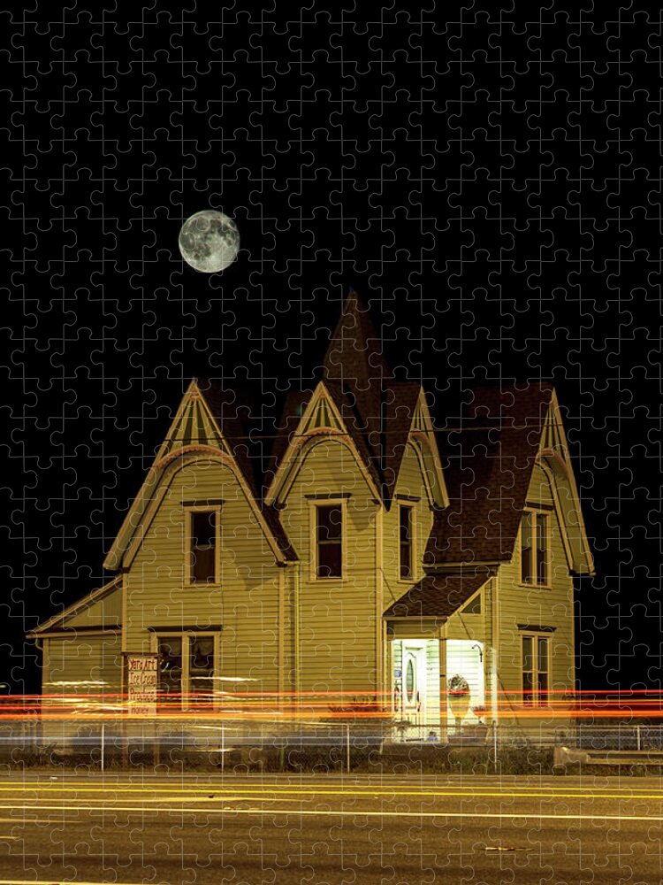 Moon Jigsaw Puzzle featuring the photograph Night View by Tony Locke