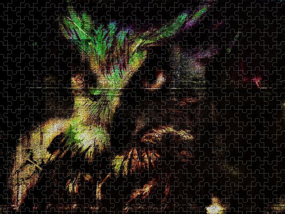 Owl Jigsaw Puzzle featuring the digital art Nightvision by Mimulux Patricia No