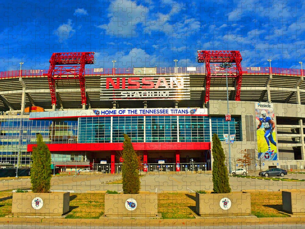 Nissan Stadium Home Of The Tennessee Titans Jigsaw Puzzle featuring the photograph Nissan Stadium Home Of The Tennessee Titans by Lisa Wooten